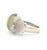 Contemporary Vintage Green Moonstone, Rose Quartz and Diamond 14k White Gold Ring, Size 6 For Sale - Image 3 of 4