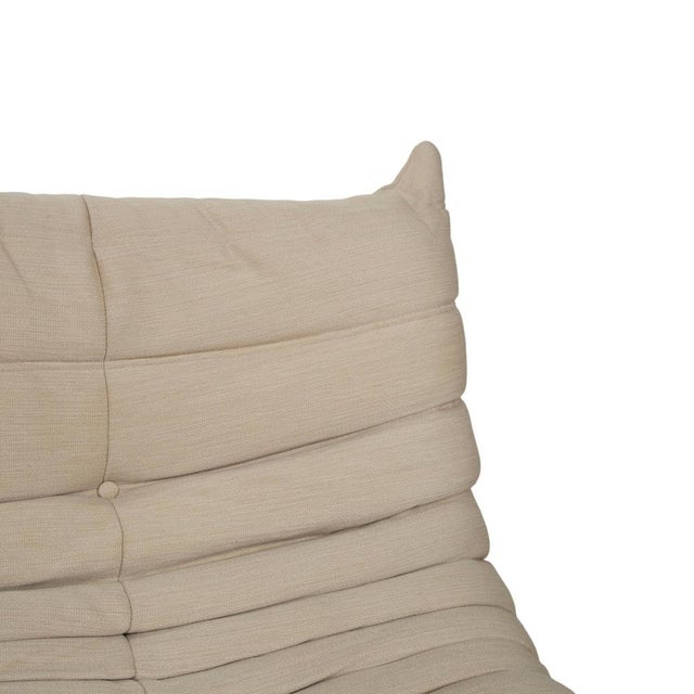 Modern Togo 3-Seater Sofa in Cream Fabric By Michel Ducaroy for Ligne Roset For Sale - Image 3 of 17