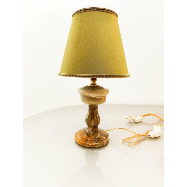 Onyx Table Lamp with Fabric Lampshade For Sale - Image 9 of 18