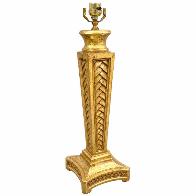 Traditional Gold Leaf "Roma" Panache Designs Table Lamps For Sale - Image 3 of 3