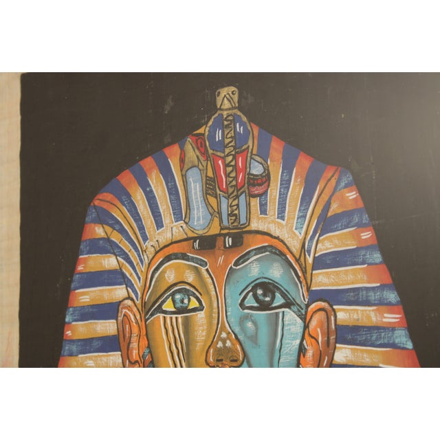 Vintage Egyptian Paintings on Papyrus, Custom Framed - A Pair | Chairish