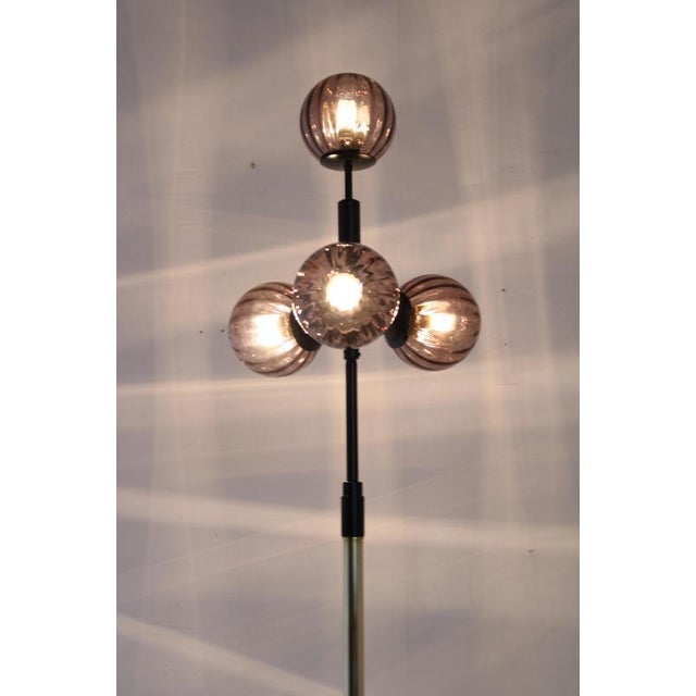 Brass and Glass Floor Lamp, 1980s For Sale - Image 14 of 16