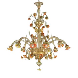 Artistic Venetian Sunflowers Murano Glass Chandelier by Simoeng for Simoeng For Sale