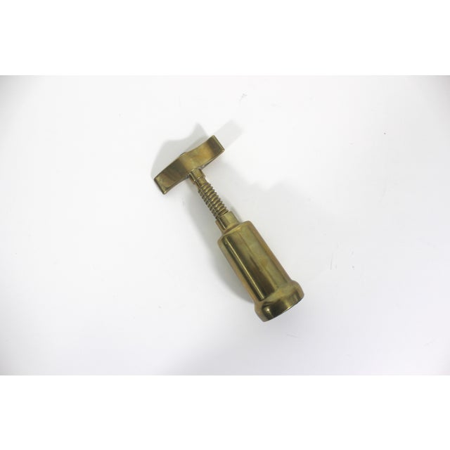 Brass Vintage Italian Brass Corkscrew, Wine Opener, Bar Tool, Screw Pull, Wine Key, Solid Brass, Bar Cart Styling, Gift for Him, Wine Lover For Sale - Image 8 of 9