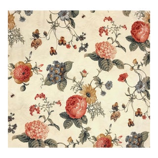 Vintage John Wolf Floral Cotton Jacquard- 9.75 Yards For Sale