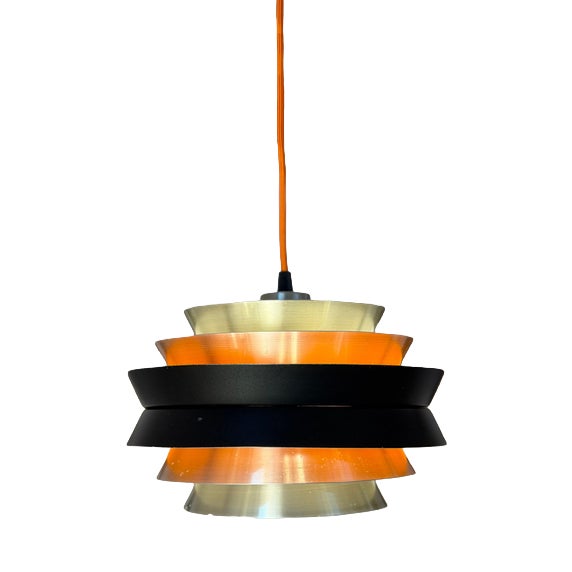 Trava Louvered Lamp in Silver, Black and Orange by Carl Thore for Granhaga For Sale