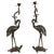 A delightful pair of Antique Japanese bronze crane figural pricket candlesticks, dating from the mid-19th century. There...