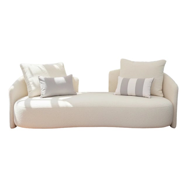 Serene Outdoor Sofa - 83", Cream Bouclé All-Weather For Sale