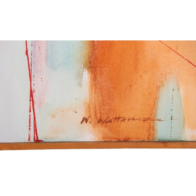 Abstract Acrylic Painting on Canvas C 1970- 1980's Signed Illegibly For Sale - Image 9 of 11