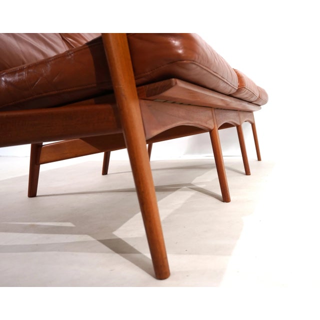 Light Yellow Comfort 3-Seater Sofa in Leather by Arne Wahl Iversen, 1960s For Sale - Image 8 of 18