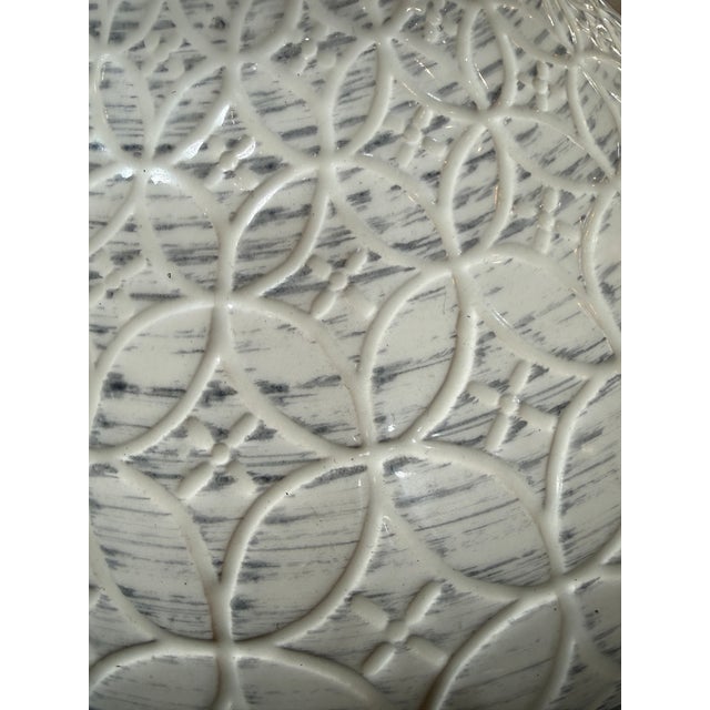 Ceramic Crate & Barrel Geo Vase For Sale - Image 7 of 12