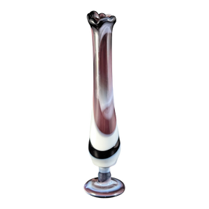 Vintage Westmoreland Purple White Slag Swung Glass Bud Vase 10.25"