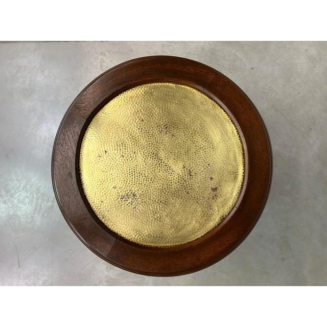 Art Deco Round Table with Brass Top, 1920s For Sale - Image 6 of 12