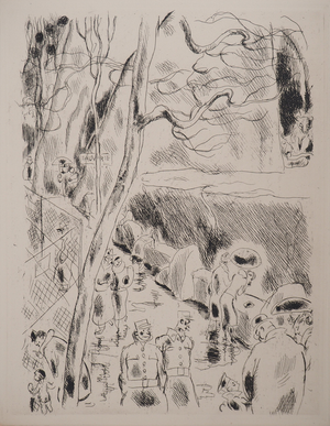 Gus Bofa, Fauverie at the Jardin Des Plantes, Original Engraving