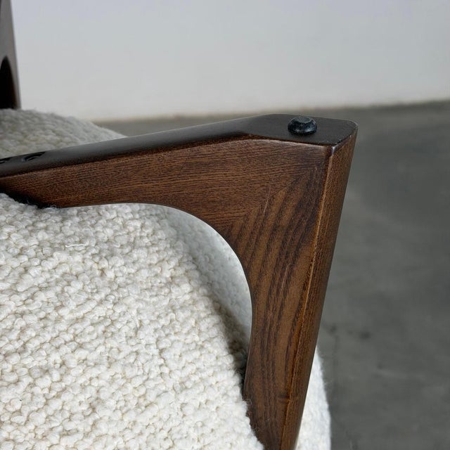 TOTEMO Architectural Stool in Ivory Dedar Bouclé and Mahogany from FORME, 2026 For Sale - Image 12 of 15