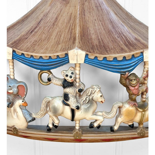 Plastic Vintage 1979 Circus Animal Carousel Wall Hanging Sculpture - 22" For Sale - Image 7 of 10
