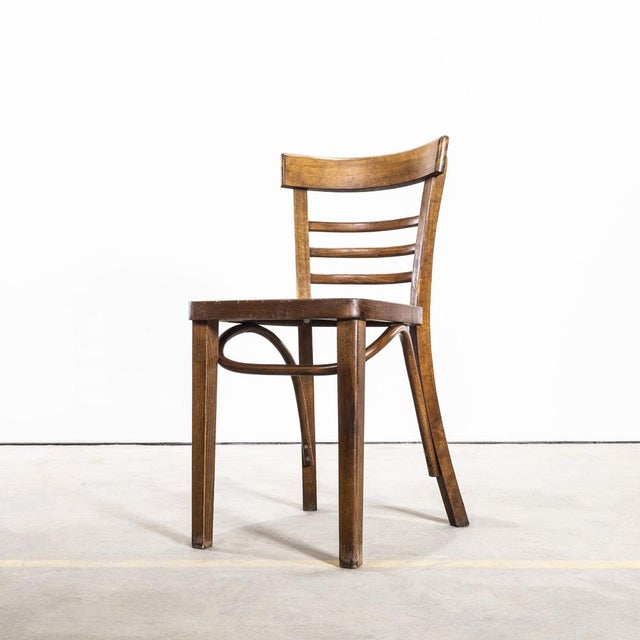 Brown Vintage Oak Bentwood Dining Chairs, 1960s, Set of 4 For Sale - Image 8 of 8