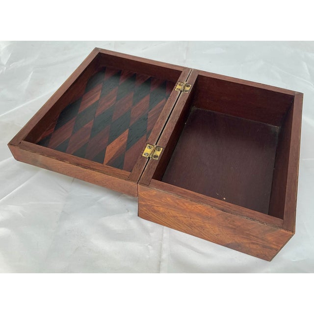 Brown Antique Walnut Inlaid Jewelry or Document Box For Sale - Image 8 of 12