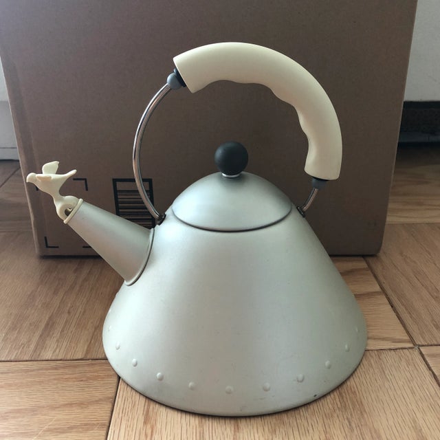 Mid-Century Modern Michael Graves Anodized Steel Tea Kettle Alessi For Sale - Image 3 of 11