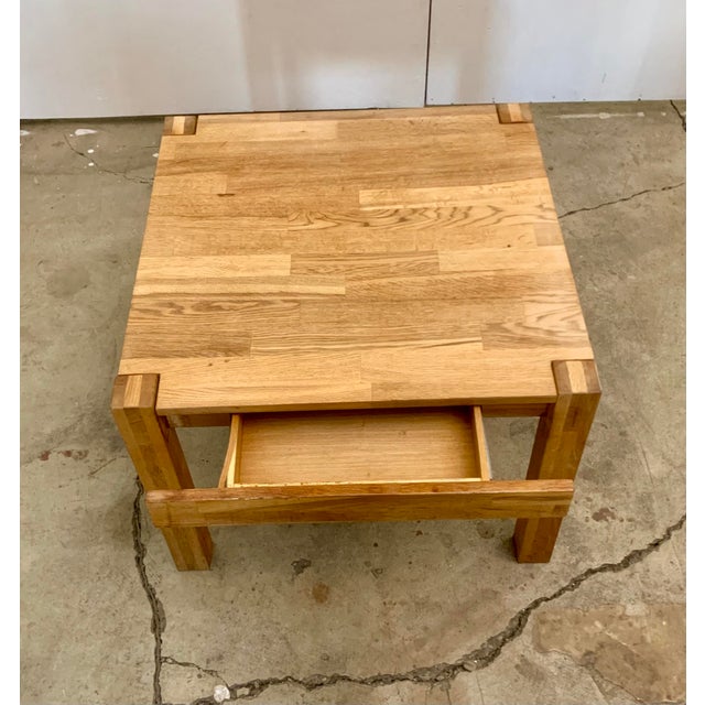 Mid-Century Modern Danish Pine Square Coffee Table W/ Drawer Manner of Jens Lyngsoe, 1970's For Sale - Image 3 of 18