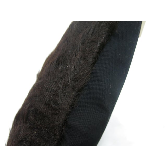 Early 21st Century Black Turkish Mohair Rug Pillow For Sale - Image 5 of 5