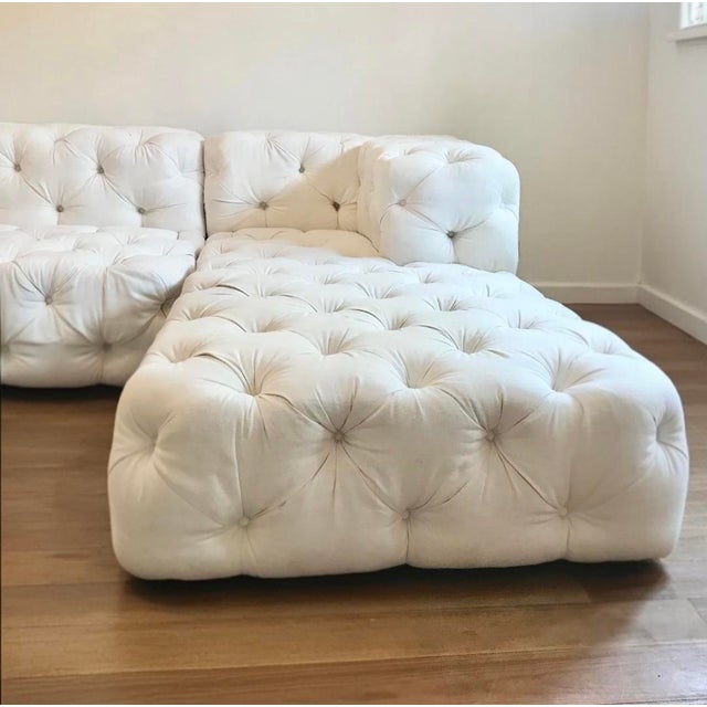Restoration Hardware Restoration Hardware Soho Tufted U-Shaped Sectional Chaise For Sale - Image 4 of 7