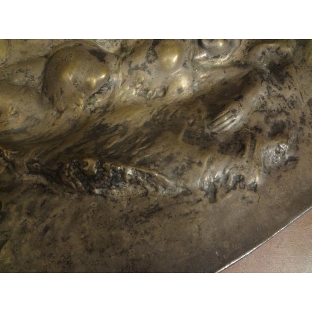 Bronze Early 20th Century French Art Nouveau Silvered Bronze Charger or Sculpture For Sale - Image 8 of 9