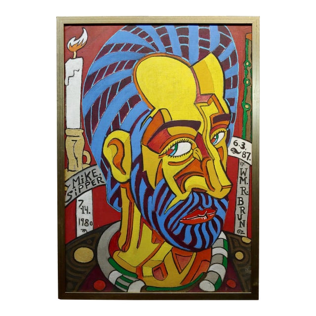 William Robert Brun -Surreal Self Portrait - Oil Painting For Sale