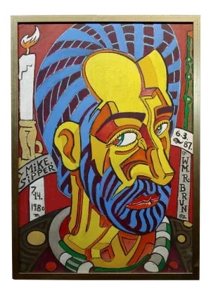 William Robert Brun -Surreal Self Portrait - Oil Painting