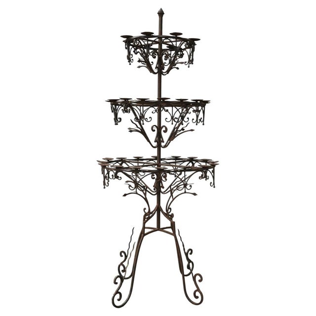 Tall Medieval Iron Candelabra For Sale - Image 10 of 10