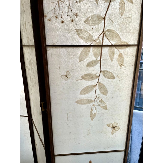 Shoji Paper Natural Elements Elmwood Floor Screen With Brass Hardware For Sale In Chicago - Image 6 of 9