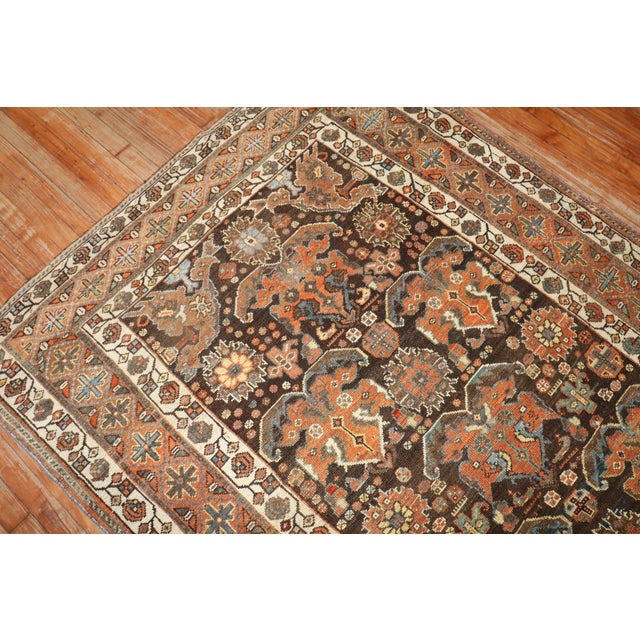 1930s Brown Tribal Persian Kurd Rug - 4'11" x 9'10" For Sale - Image 14 of 18