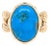5.3ct Turquoise Ring With Earth Mined Diamond Accents: In Solid 14k Gold , Size 6.75 For Sale