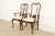 Queen Anne Thomasville Queen Anne Carved Solid Mahogany Armchairs, Pair For Sale - Image 3 of 16