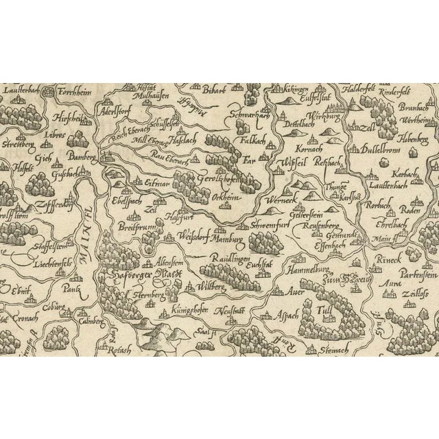 Early Woodcut Map of Franconia and Surrounding Regions, 1628 For Sale - Image 4 of 7