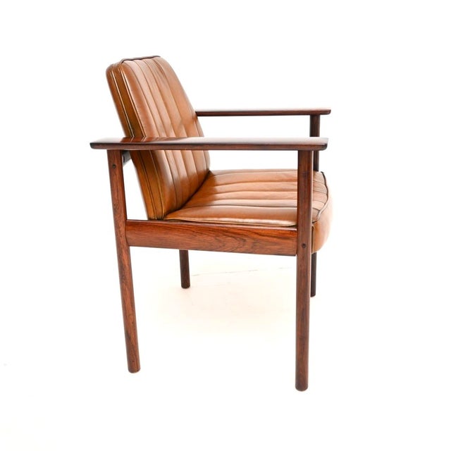 Mid-Century Modern Vintage Leather Armchair by Sven Ivar Dysthe for Dokka, 1960s For Sale - Image 3 of 11