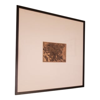 Metallic Gold Leaf Los Angeles City Map C.1900 For Sale