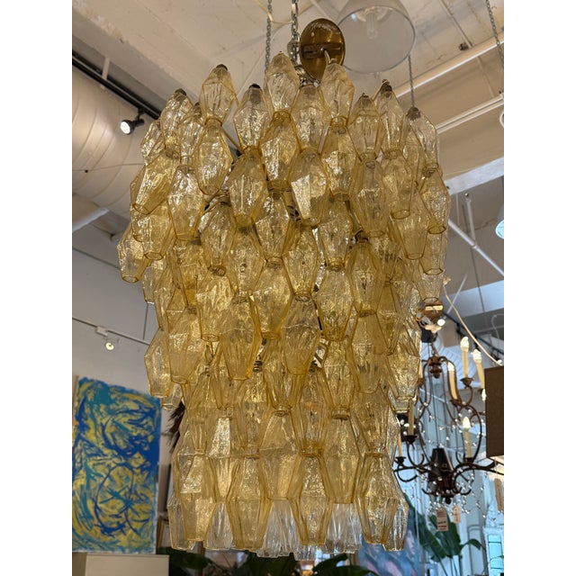 Design Plus Gallery presents a Polyhedral Chandelier by Carlo Scarpa for Venini. Composed of blown cristallo glass...