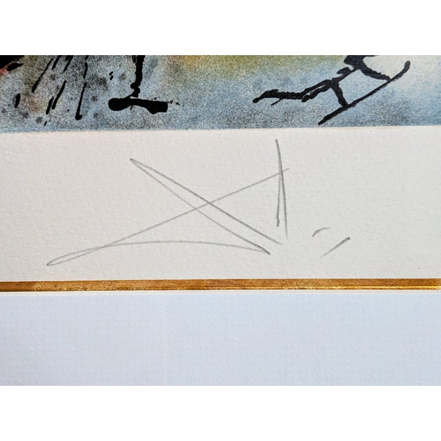 Salvador DALI - Don Quichotte - Original Hand-Signed Color Lithograph and Relief on paper, 1983. Signed in pencil by Dali...