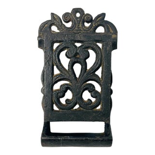 Antique Solid Cast Iron Wall Mounting Match Holder For Sale