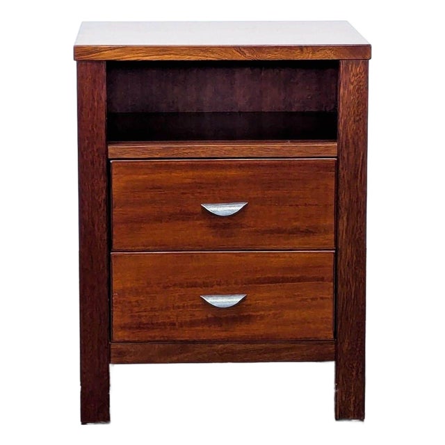 Ligna Furniture Two Drawer Nightstand With Open Shelf For Sale