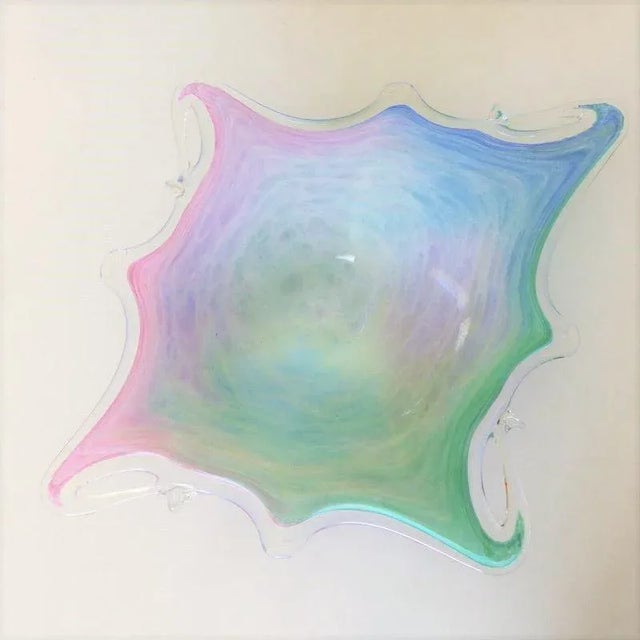 Green Colorful Glass Bowl, 1950s For Sale - Image 8 of 8