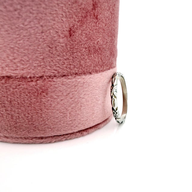 Art Deco 1930s Art Deco White Gold Orange Blossom Band, Stacking Ring, Size 6.75 For Sale - Image 3 of 10