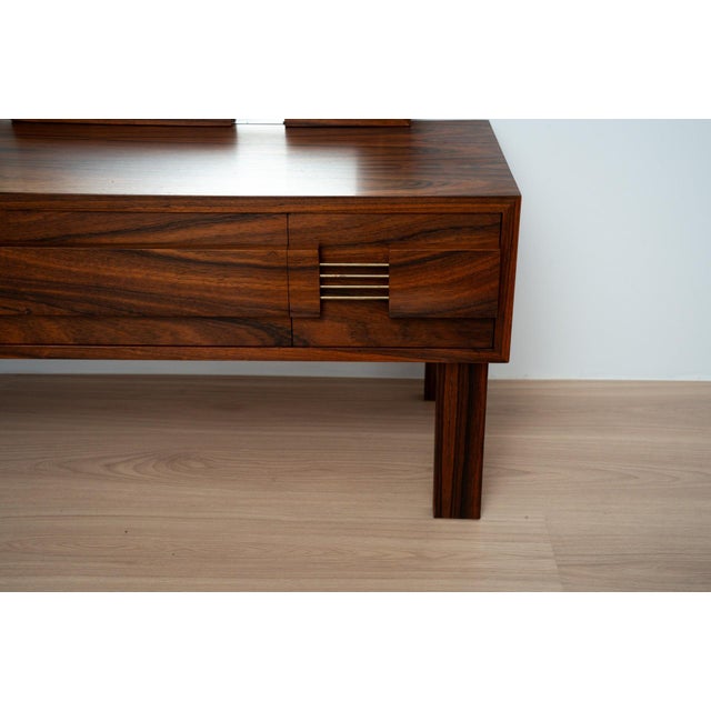 Mid-Century Modern Mid-Century Swedish Mirror with Vanity Console from Ateljé Glas & Trä, 1950 For Sale - Image 3 of 12