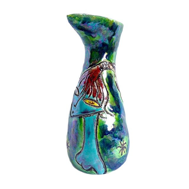 Mid-Century Italian Ceramic Vase by Bedin Lina, 1956 For Sale