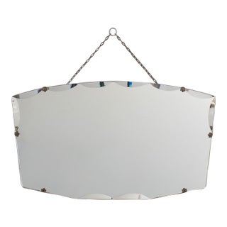1930s French Art Deco Rectangular Beveled Mirror For Sale