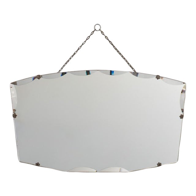 1930s French Art Deco Rectangular Beveled Mirror For Sale