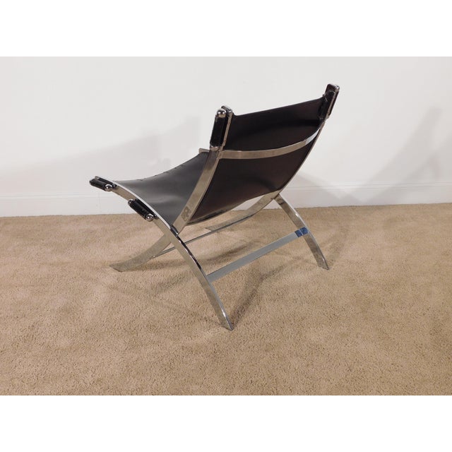 Leather Scissor Chair by Antonio Citterio for Flexform Italia, Circa 1980s For Sale - Image 16 of 18