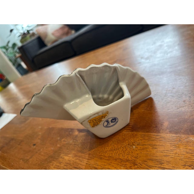 Capodimonte Vintage Capodimonte Ceramic Fan Mini Vase For Sale - Image 4 of 5