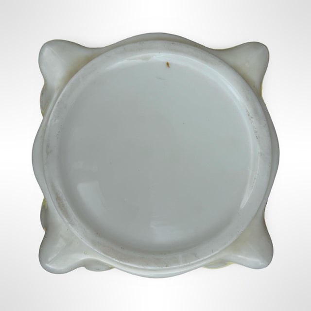 Antique Wavecrest Egg Crate Cigar Humidor Box by C. F. Monroe – Opal Glass With Enamel Floral Design For Sale In San Diego - Image 6 of 11